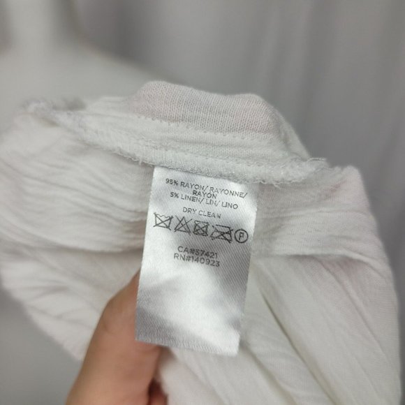 LOFT Women White Dolman Sleeve short sleeve Shirt Size XL 100% Rayon Size M - Picture 5 of 5